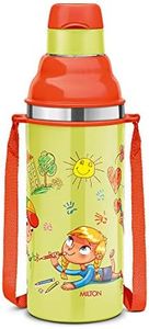 Milton Kool Stunner 400 Kids Plastic Insulated Water Bottle with Straw, 404 ml, Sipper Bottle, Leak Proof, BPA Free, Food Grade, School & Picnic Bottle, Sea Green