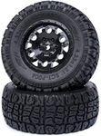 PR Racing SCT-P006 2.2"/3.0" Short Course Truck Tires with Foam Inserts & Black Wheel Rims 12mm Hex 2Pcs