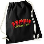Hippowarehouse Zombie survival kit Drawstring Cotton School Gym Kid Bag Sack 37cm x 46cm, 12 litres