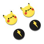 DLseego Thumb Grip Caps Compatible with Switch & Lite & OLED, Cute Joystick Caps Soft Silicone Protective Stick Cover 3D Analog 4PCS Grip Buttons for Joy Con Console Controller - Yellow and Black