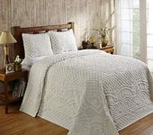 Better Trends 100% Cotton Tufted Chenille, Ivory, Full/Double Bedspread Set