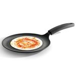 Tramontina Titanex 28 cm Pre-Seasoned Cast Iron Dosa Tawa – Non-Toxic, Induction Compatible, Heat-Resistant Non-Slip Grip, Natural Stone Finish, Raised Side for Spill-Free Cooking, Long Heat Retention