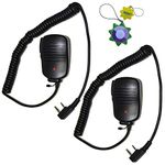 HQRP 2-Pack 2 Pin Mini Speaker PTT Microphone Compatible with Kenwood TK-2360, TK-2400, TK-2402, TK-3100, TK-3101, TK-3102 + HQRP Sun Meter