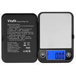 Vitafit 500g Digital Pocket Scale,Weighing Professional Since 2001, 0.01g High Accuracy Grams Scale for Multifunction: Lab,Food Kitchen,Coffee,Jewelry; Black