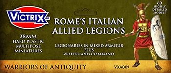 Victrix VXA009 - Rome's Italian Allied Legions. Legionaries In Mixed Armour Plus Velites and Command - 60 Figure Box Set - 28mm Plastic Miniatures - Roman Italian