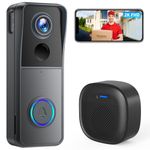 XTU Wireless Video Doorbell Camera with Chime, 2K HD Smart Video Door bell with Camera Battery Operated PIR Motion Detection Night Vision 2-Way Audio Support SD Card & Cloud Storage