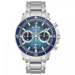 Bulova Marine Star Trendy 96B380 Men's Chronograph Watch, blue, Bracelet