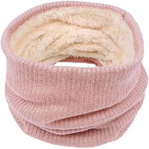 Chalier Infinity Scarf Winter Double-Layer Neck Warmer Knit Fleece Lined Circle Loop Scarves Gifts(pink)