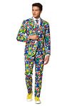 OppoSuits Men's Suit - Nintendo Super Mario Switch Game Outfit - Slim Fit - Multicolor - Includes Blazer, Pants and Tie