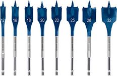 Bosch Professional 8-Piece Wood Drill Bit Set, 12/16 / 18/20 / 22/25 / 28 / 32mm