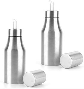 Foraineam 2-Pack 17oz (500ML) Olive Oil Dispenser Bottle Stainless Steel Leakproof Olive Oil Container Kitchen Oil Bottles