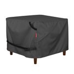 Porch Shield Patio Ottoman Cover - Waterproof Outdoor Square Side Table Covers – 22L x 22W x 18H inch, Black