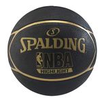 Spalding Highlight Rubber Basketball (Color: Black/Gold, Size: 7