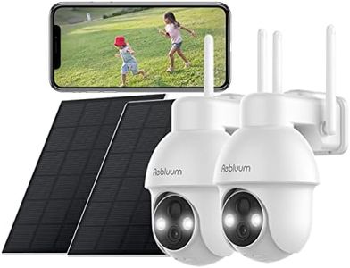 【2K】 Solar Security Cameras Outdoor Wireless, 2 Pack Outdoor Camera Wireless Solar Powered, Pan Tilt 360°WiFi Camera with Color Night Vision/PIR Sensor/2-Way Audio/Alexa/Google Assistant