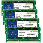 Timetec 32GB KIT(4x8GB) DDR3 / DDR3L 1333MHz PC3-10600 Non-ECC Unbuffered 1.5V / 1.35V CL9 2Rx8 Dual Rank 204 Pin SODIMM Laptop Notebook PC Computer Memory RAM Module Upgrade(32GB KIT(4x8GB))