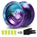 Lixada Yoyo X2 Professional Yoyo for Kids Adults, Responsive Yoyo Dual Purpose Competitive Yoyo with Unresponsive Yoyo Bearing Kit + 5 Yoyo Strings+ 1 Glove+1 User Manual