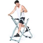 PLOTSAGE Folding Air Walk Trainer Machine, Portable Full Body Fitness Exercise Machine, Air Walker Glider Machine, for Gym And Office,Silver