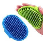 Baoswi 2 PCS Dog Bath Brush Dog Grooming Brush, Lilpep Pet Shampoo Bath Brush Soothing Massage Rubber Comb with Adjustable Ring Handle for Long Short Haired Dogs and Cats