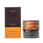 Entisi Espresso Dark Chocolate Bar & Cappucino Coated with Dark Chocolate Jar - (Combo of 2)