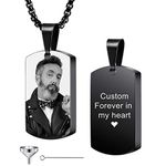 MeMeDIY Personalized Dog Tag Pendant Urn Necklace Engraving Photo/Name/Date/Calendar Customized for Men Women Boy Girl Dog Cat Pet Stainless Steel Ashes Memorial Keepsake Cremation Jewelry Funnel Kit