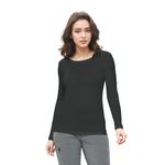 Natural Uniforms Women's Under Scrub Tee Crew Neck Long Sleeve T-Shirt (Black, Small)