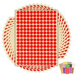 2,880 x RED Sticky Dots - 10mm 1cm - Round Colour Coding Dot Stickers - 15 Sheets