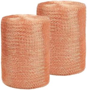 Copper Mesh for Rodent Control 4" x 16 ft 2 Rolls Copper Wool for Mice Slug