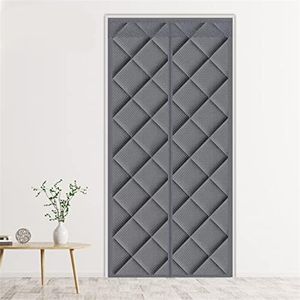 Liveinu Magnetic Thermal Insulated Door Curtain Storm Wind Fleece Insulation Curtian Magnetic Screen Door with Thermal Weatherproof Anti Energy Loss Reduce Noise 35"x80" Inch Grey