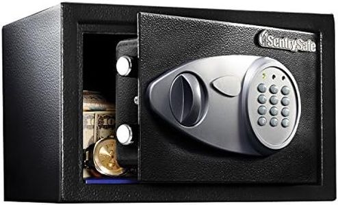 SentrySafe Security Safe with Digital Keypad Lock, Steel Safe with Interior Lining and Bolt Down Kit, California DOJ Certified for Gun Storage, 0.41 Cubic Feet, 7.6 x 11.4 x 10.4 Inches, X041E