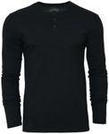 True Classic Long Sleeve Waffle Shirt for Men. Premium Fitted Mens Waffle Shirt for Men. Black