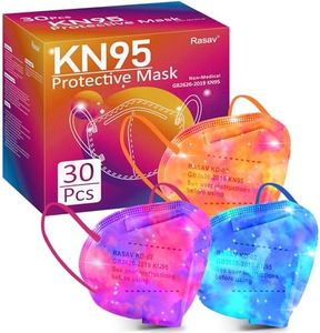 Rasav KN95 Face Masks 30 Pack, Beautiful Galaxy Print KN95 Masks for Adults, Good-Looking Fashion Statement Masks KN95 for Men & Women