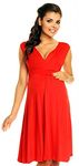 Zeta Ville Women's Maternity Sleeveless Flattering Summer Skater Dress 256c (Red, UK 8, S)