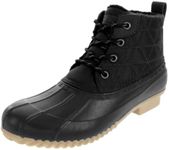 LONDON FOG Womens Winley Duck Boot, Black Nylon, 9