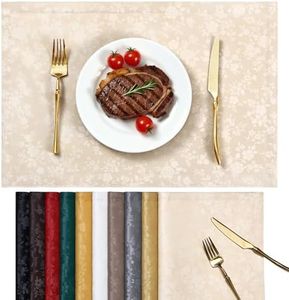 Smiry Rectangle Place Mats, Waterproof Heavy Duty Vinyl Placemats 6 Pack