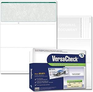 VersaCheck Secure Checks - 250 Blank Business Voucher Checks - Green Classic - 250 Sheets Form #1000 - Check on Top