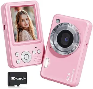 Digital Camera, MEETRYE FHD 1080P Kids Camera 48MP Digital Point and Shoot Camera with 18X Zoom Autofocus, Travel Portable Compact Camera for Kids Teens Beginners with 32GB Card