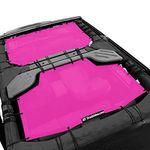 Shadeidea Jeep Wrangler Sun Shade JK Unlimited 4 Door-Pink Mesh Screen Sunshade JKU Top Cover UV Blocker with Grab Bag-One time Install 10 years Warranty