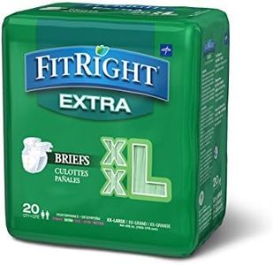 FitRight Extra Adult Briefs with Tabs, Moderate Absorbency, XX-Large, 60"-69", (Pack of 20)