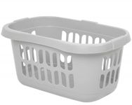 Hipster Laundry Basket Strong Plastic Large Washing Clothes Storage Hamper - Grey