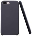 M Cart Liquid Silicone Soft Back Cover Case for Apple iPhone 7 Plus/iPhone 8 Plus (Charcoal Grey)