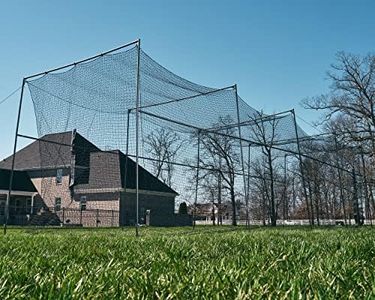 Murray Sporting Goods Baseball/Softball Batting Cage 40 ft - Black Steel Metal Frame with 60-Ply Net | Net Includes 7 ft Entrance Door and 4 ft Pitching Machine Hole