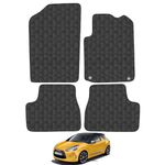 Rubber Car Mats Compatible with Citroen DS3 (2010-2016) Tailored Fit Rubber Floor Mats Set Accessory Black Custom Fit 4 Pieces with Clips - Anti-Slip Backing, Heavy Duty & Waterproof