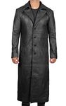 Black Jackson Jackets For Men - Real Lambskin Trench Style Leather Coat For Mens | [1500284] Longcoat, L