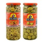 Figaro Sliced Green Olives & Pitted Green Olives, 31.75 oz ℮ 900 g, Variety Pack