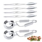 Snail Tong and Snail Fork Set, Stainless Steel Escargot Tableware 2 in 1 Seafood Forks Snail,Crab,Lobster Picking Tools for Restaurant Serving Pack of 6