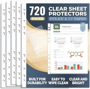 Pauuooa 720 Pack Clear Sheet Protectors 8.5 x 11 Inch, Plastic Page Sleeves for 3 Ring Binder, Transparent Letter-Size Document Covers, Top Loading, for Paper Documents, Home, School and Office Use