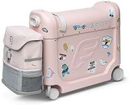 JetKids by Stokke Travel Bundle, Pink - Includes Kid’s Ride-On Suitcase & In-Flight Bed + Crew BackPack - Best for Ages 3-7