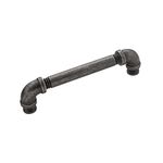 Hickory Hardware 1 Pack Solid Core Kitchen Cabinet Pulls, Luxury Cabinet Handles, Hardware for Doors & Dresser Drawers, 5-1/16 Inch (128mm) Hole Center, Black Nickel Vibed, Pipeline Collection