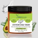 RaGaNaturals Fragrance Free Hand and Body Cream for Dry Skin - Nourishing Unscented Moisturizer with Vitamin E & Argan Oil -All Natural, Vegan, Non-Greasy -Sensitive, Itchy Skin & Eczema - 8 Fl Oz