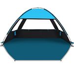 COMMOUDS Beach Tent Sun Shade for 3/4-5/6-7/8-10 Person, UPF 99+ Beach Sun Shelter Canopy Tent, Lightweight, Easy Set Up and Carry